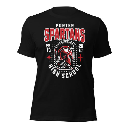 Porter High School Spartans Black Premium Unisex T-shirt 204