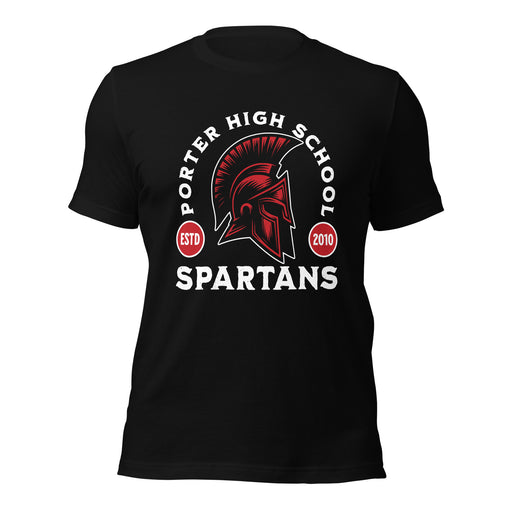 Porter High School Spartans Black Premium Unisex T-shirt 208