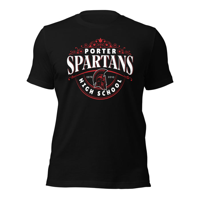 Porter High School Spartans Black Premium Unisex T-shirt 211