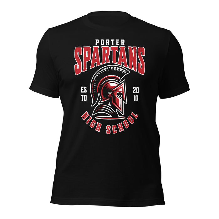 Porter High School Spartans Black Premium Unisex T-shirt 213