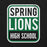 Close-up view of Spring High School Lions Black Premium Unisex T-shirt 001