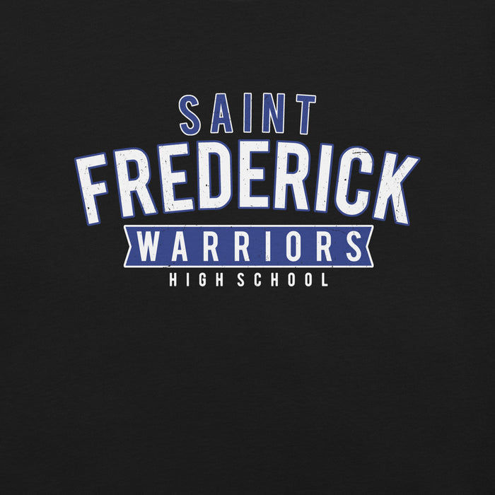 Close-up view of St. Frederick High School Warriors Black Premium Unisex T-shirt 021