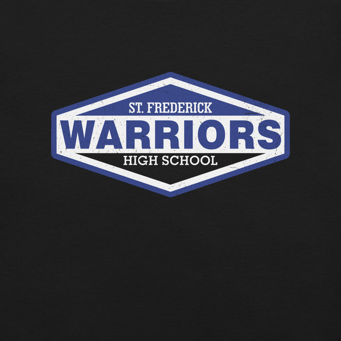 Close-up view of St. Frederick High School Warriors Black Premium Unisex T-shirt 009