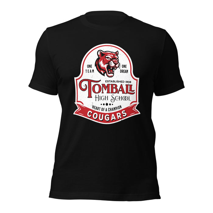 Tomball High School Cougars Black Premium Unisex T-shirt 219