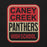 Close-up view of Caney Creek High School Panthers Black Premium Unisex T-shirt 001
