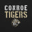 Close-up view of Conroe High School Tigers Black Premium Unisex T-shirt 017