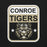 Close-up view of Conroe High School Tigers Black Premium Unisex T-shirt 001