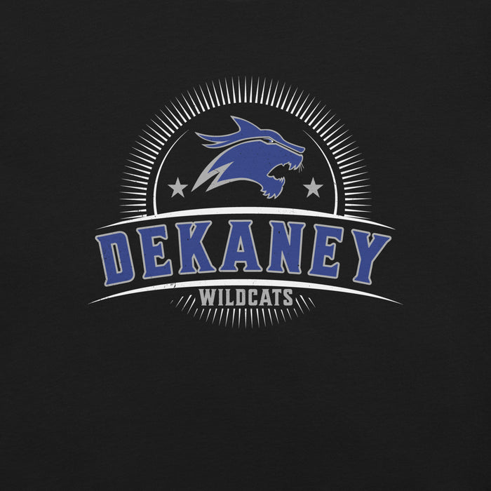 Back view of Dekaney High School Wildcats Black Premium Unisex T-shirt 221