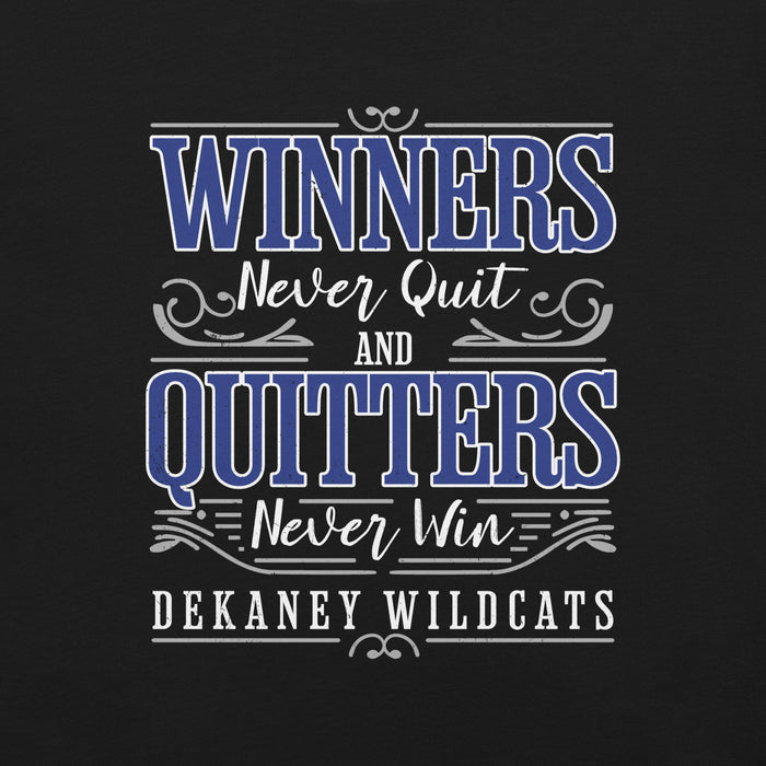 Close-up view of Dekaney High School Wildcats Black Premium Unisex T-shirt 237