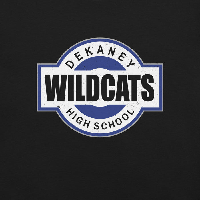 Close-up view of Dekaney High School Wildcats Black Premium Unisex T-shirt 011