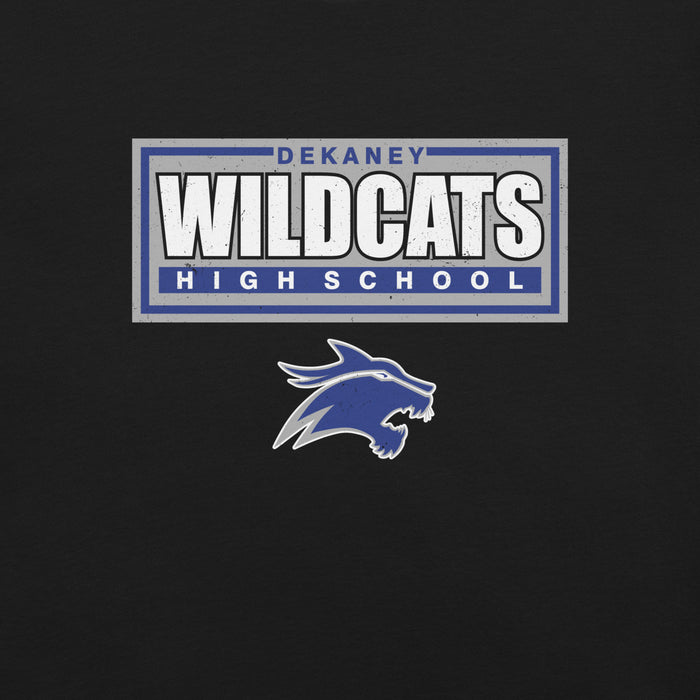 Close-up view of Dekaney High School Wildcats Black Premium Unisex T-shirt 049