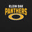 Close-up view of Klein Oak High School Panthers Premium Black Unisex T-shirt 234