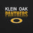 Close-up view of Klein Oak High School Panthers Premium Black Unisex T-shirt 024