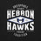 Close-up view of Hebron High School Hawks Black Premium Unisex T-shirt 210