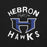 Close-up view of Hebron High School Hawks Black Premium Unisex T-shirt 228