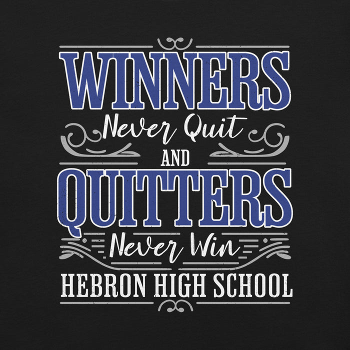 Close-up view of Hebron High School Hawks Black Premium Unisex T-shirt 237