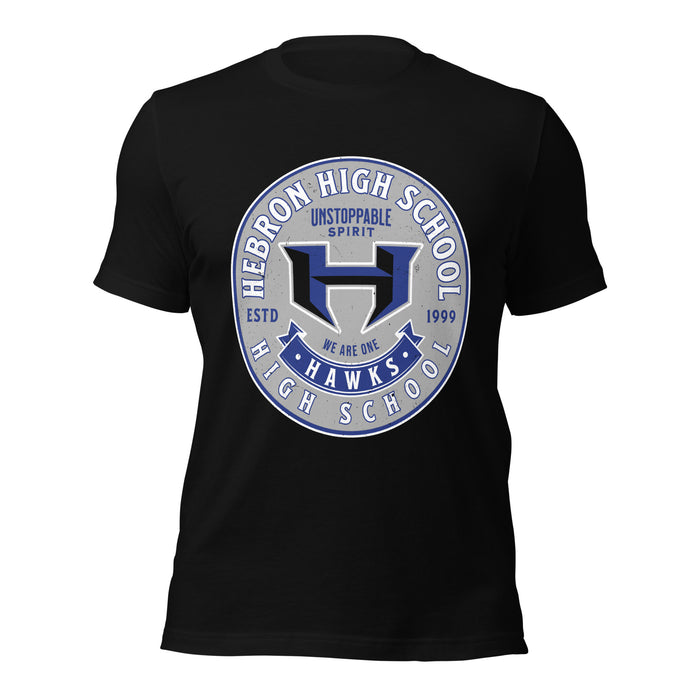 Hebron High School Hawks Black Premium Unisex T-shirt 215