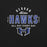 Close-up view of Hebron High School Hawks Black Premium Unisex T-shirt 040