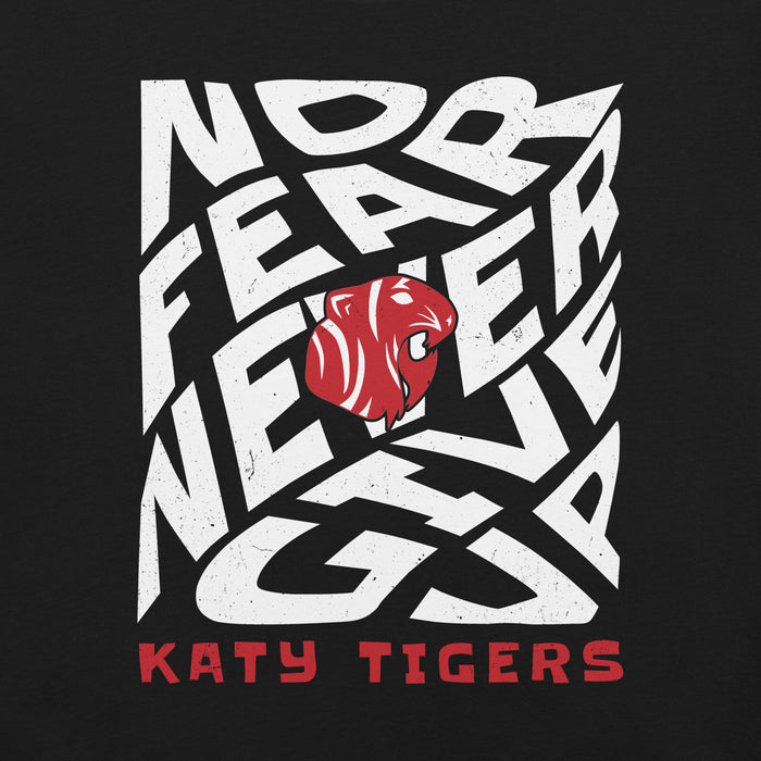Close-up view of Katy High School Tigers Black Premium Unisex T-shirt 236