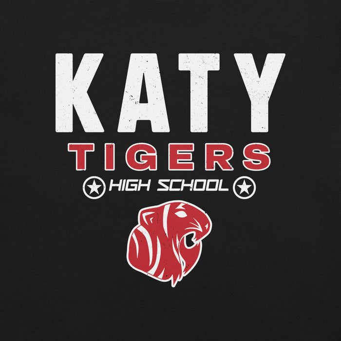 Close-up view of Katy High School Tigers Black Premium Unisex T-shirt 003
