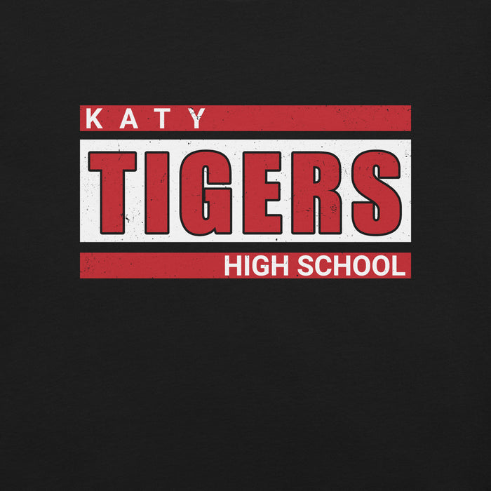 Close-up view of Katy High School Tigers Black Premium Unisex T-shirt 098