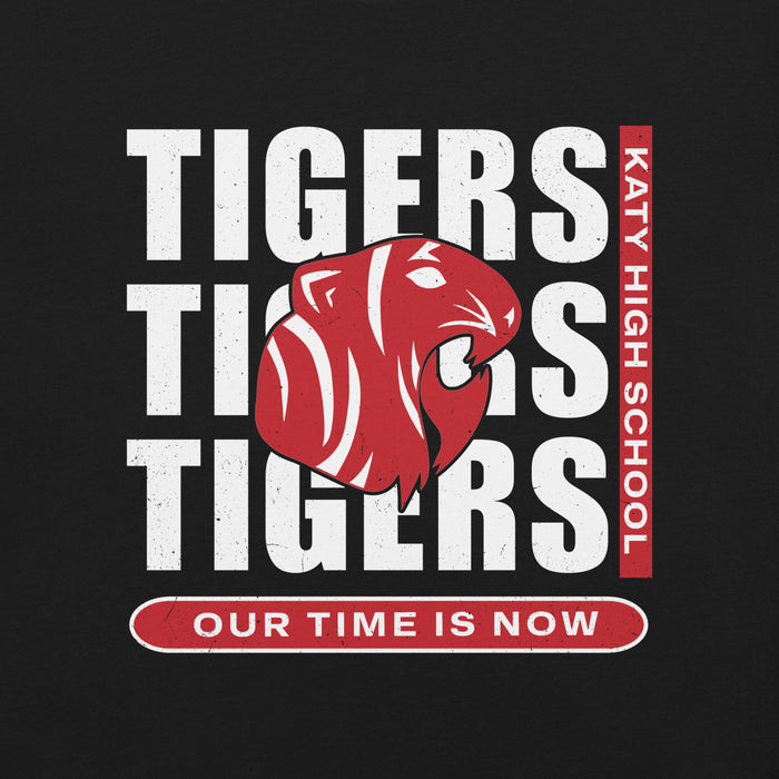 Close-up view of Katy High School Tigers Black Premium Unisex T-shirt 235