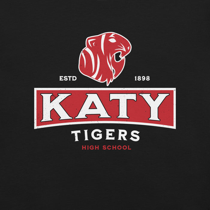 Close-up view of Katy High School Tigers Black Premium Unisex T-shirt 202