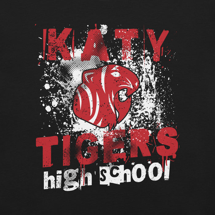 Close-up view of Katy High School Tigers Black Premium Unisex T-shirt 205
