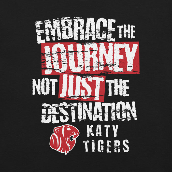 Close-up view of Katy High School Tigers Black Premium Unisex T-shirt 232