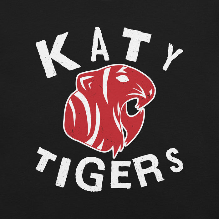 Close-up view of Katy High School Tigers Black Premium Unisex T-shirt 228