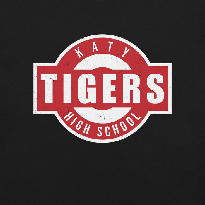 Close-up view of Katy High School Tigers Black Premium Unisex T-shirt 011