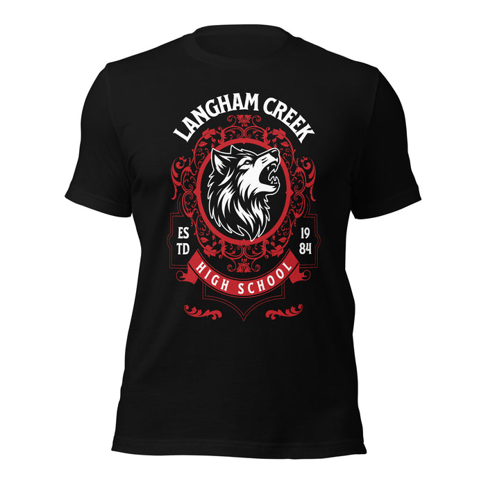 Langham Creek High School Lobos Black Premium Unisex T-shirt 227