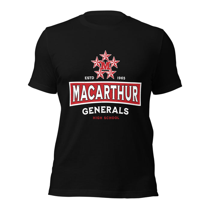 MacArthur High School Generals Black Premium Unisex T-shirt 202