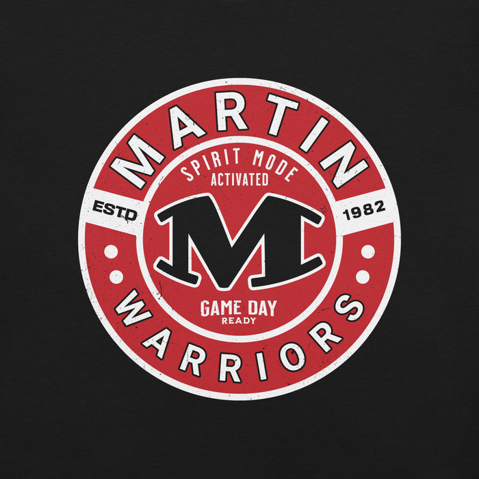 Close-up view of Martin High School Warriors Black Premium Unisex T-shirt 239