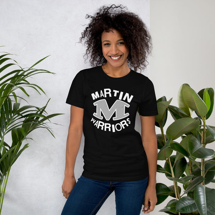 Woman wearing Martin High School Warriors Black Premium Unisex T-shirt 228