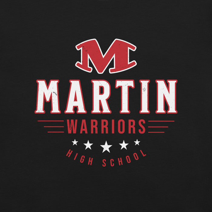 Close-up view of Martin High School Warriors Black Premium Unisex T-shirt 217