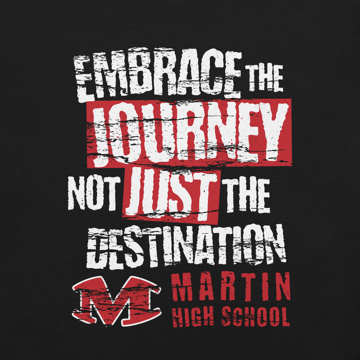 Close-up view of Martin High School Warriors Black Premium Unisex T-shirt 232