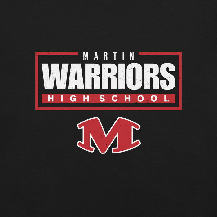 Close-up view of Martin High School Warriors Black Premium Unisex T-shirt 049