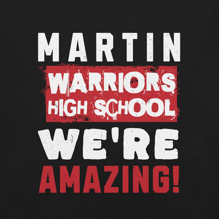 Close-up view of Martin High School Warriors Black Premium Unisex T-shirt 231