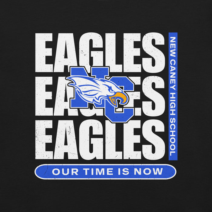 Close-up view of New Caney High School Eagles Black Premium Unisex T-shirt 235