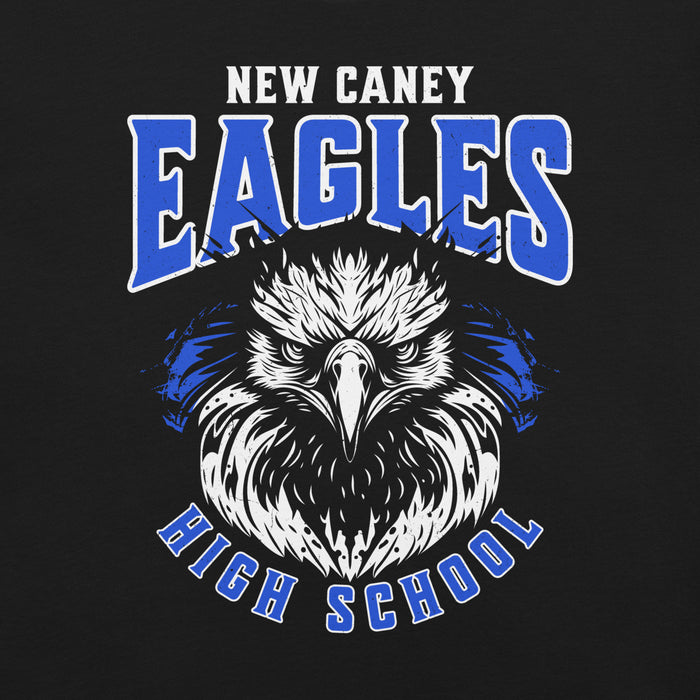 Close-up view of New Caney High School Eagles Black Premium Unisex T-shirt 213