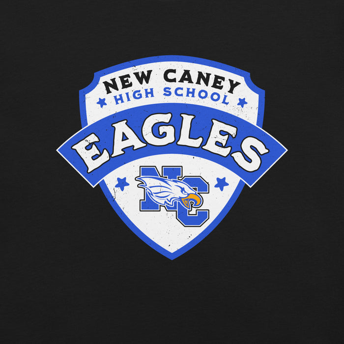 Close-up vie wof New Caney High School Eagles Black Premium Unisex T-shirt 221
