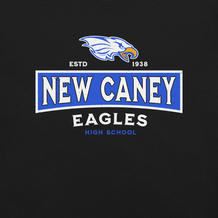Close-up view of New Caney High School Eagles Black Premium Unisex T-shirt 202