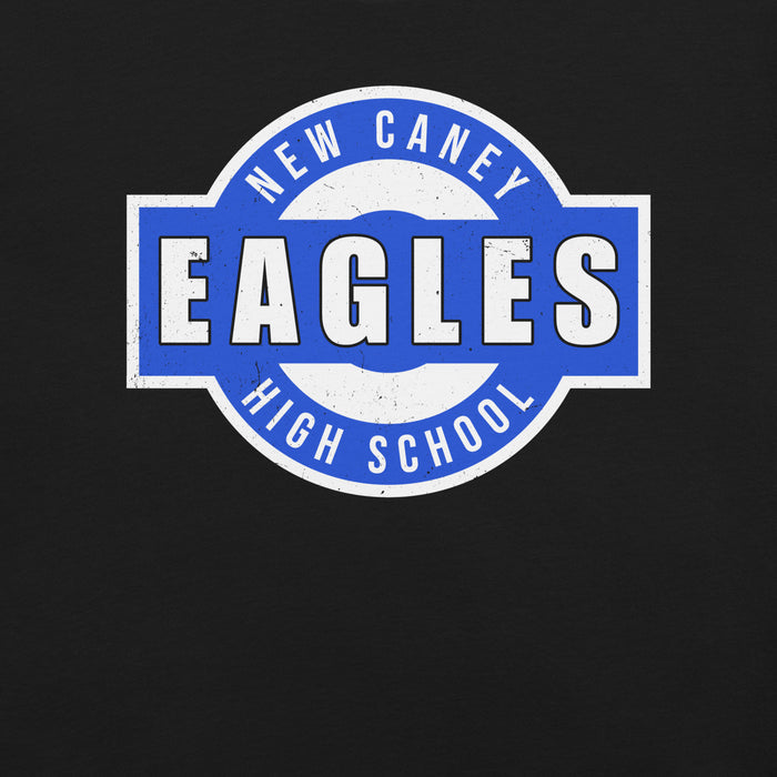 Close-up view of New Caney High School Eagles Black Premium Unisex T-shirt 011