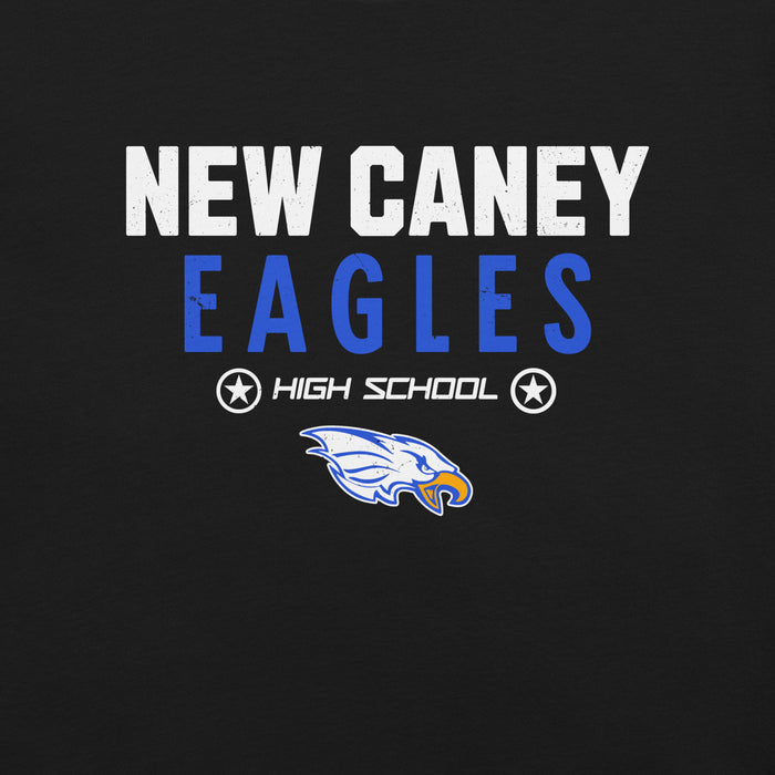 Close-up view of New Caney High School Eagles Black Premium Unisex T-shirt 003
