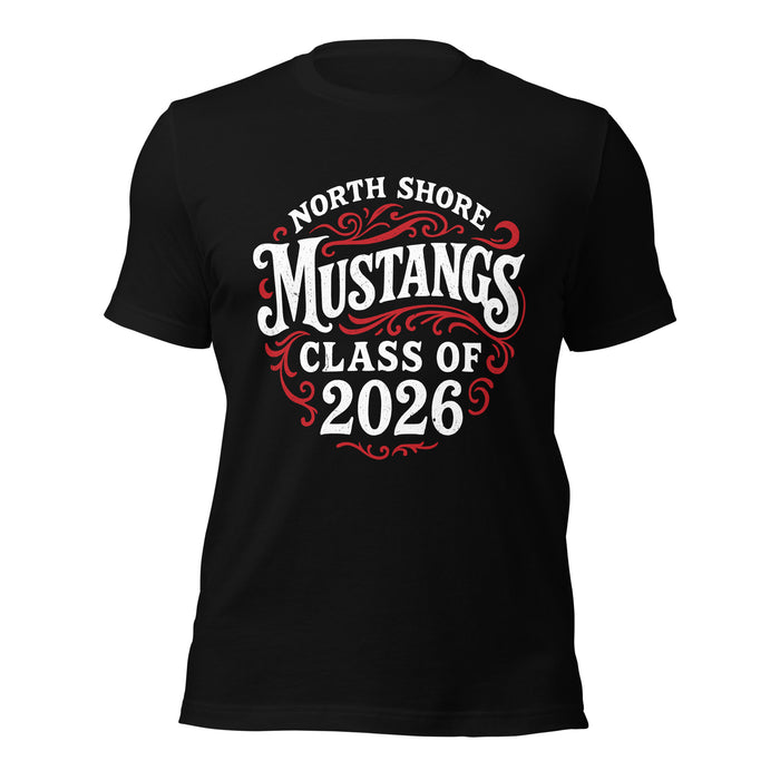 North Shore High School Mustangs Black Premium Unisex T-shirt 255