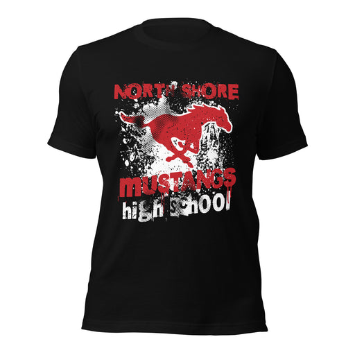 North Shore High School Mustangs Black Premium Unisex T-shirt 205