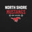 Close-up view of North Shore High School Mustangs Black Premium Unisex T-shirt 003