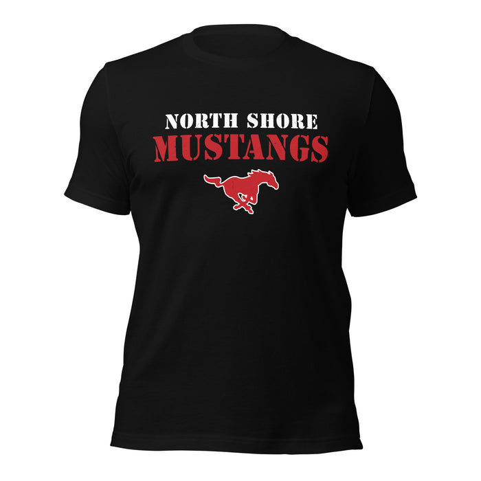 North Shore High School Mustangs Black Premium Unisex T-shirt 017
