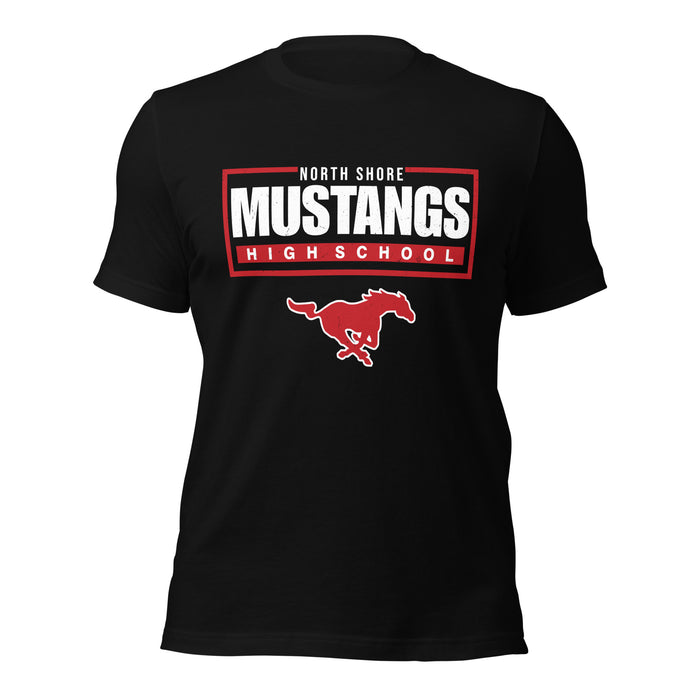 North Shore High School Mustangs Black Premium Unisex T-shirt 049